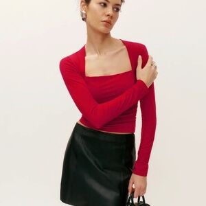 Reformation Laurel Knit Top Red - Size M